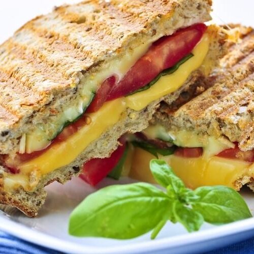 Grilled SPAM®, Tomato, Cheddar Cheese, and Sweet Onion Sandwiches